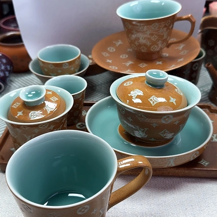 L***姐龙泉青瓷手工制作工艺杯7件