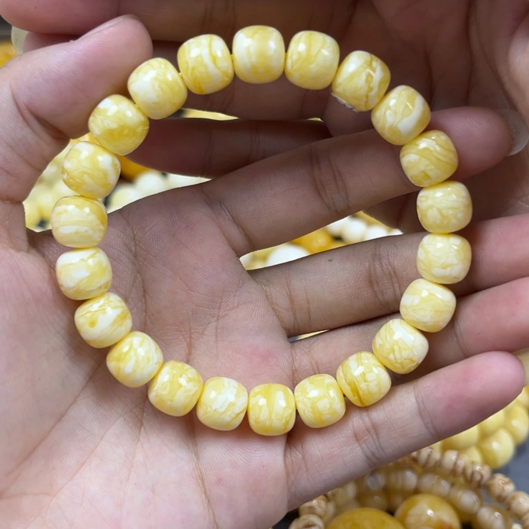 琥珀未镶嵌手串同料老邢手串10.1mm