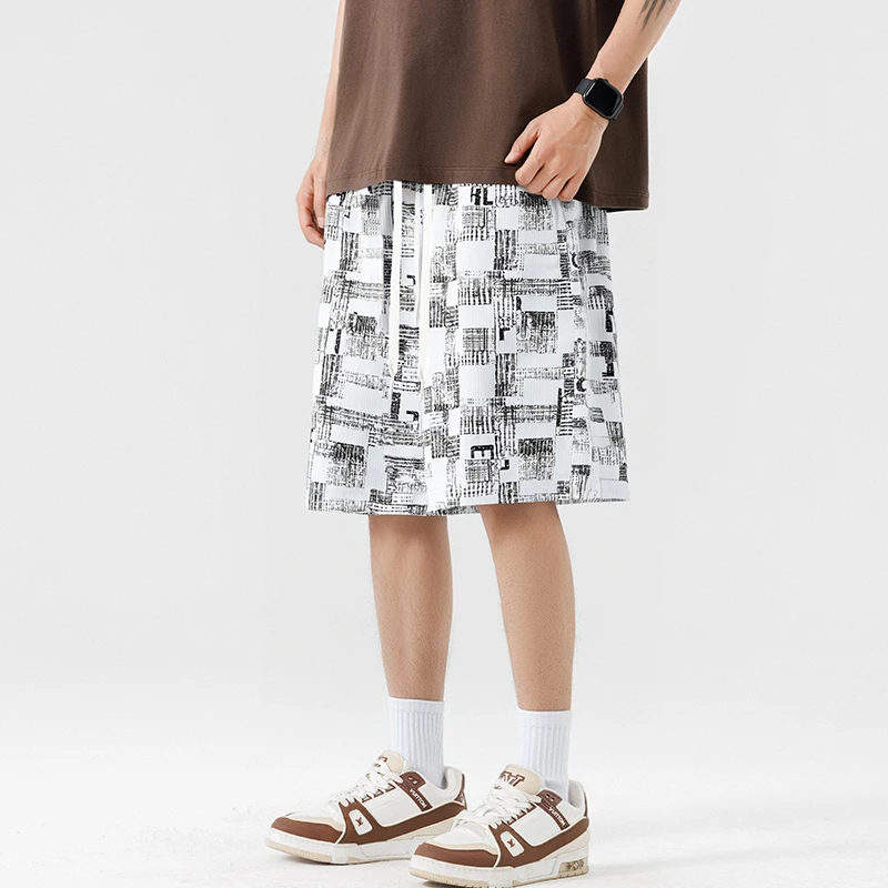 GOONJDKE夏季男士大码潮流短裤胖子冰感加肥加大休闲宽松五分裤男