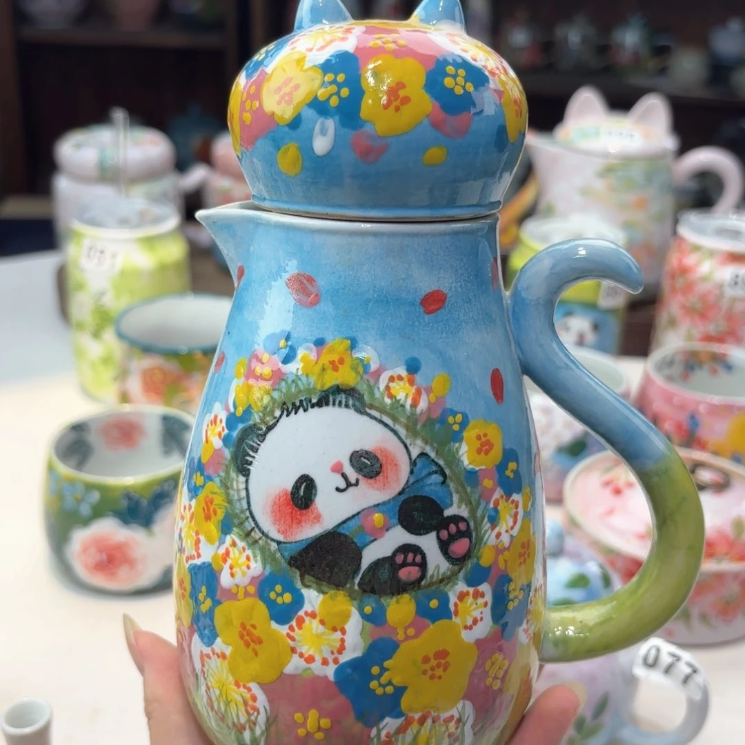 景德镇手绘高温釉下彩陶瓷茶具