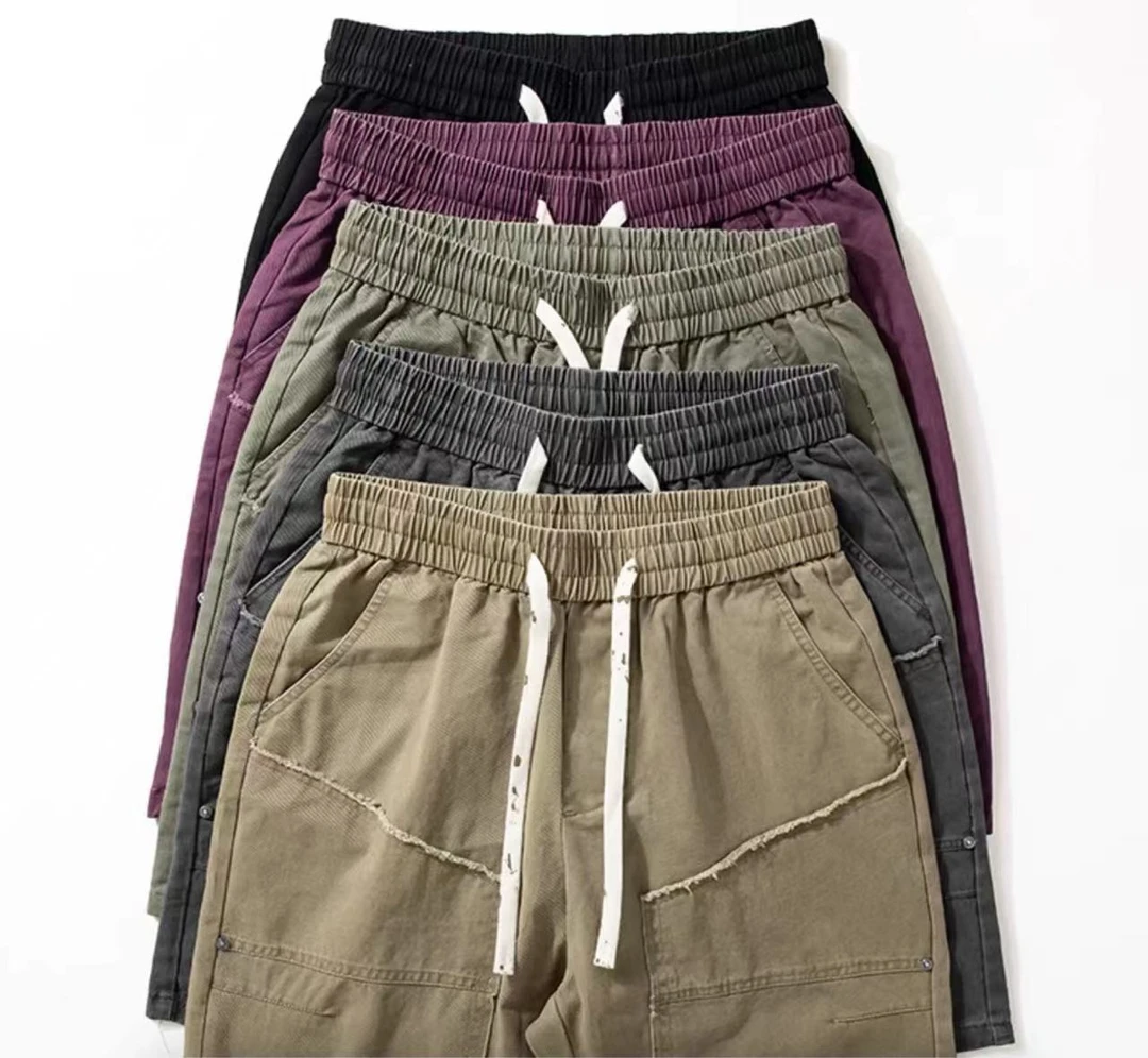 美式复古男士夏季短裤水洗做旧 宽松直筒休闲五分裤-K005