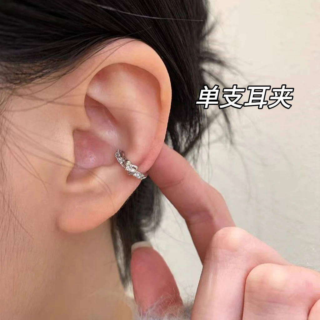 合金耳饰 EH062爱心闪闪单支耳夹