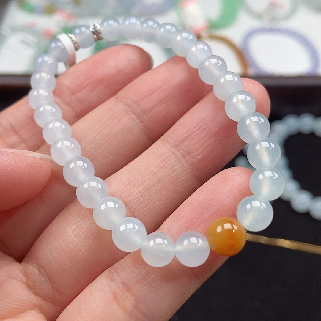 翡翠未镶嵌手串卡6-7