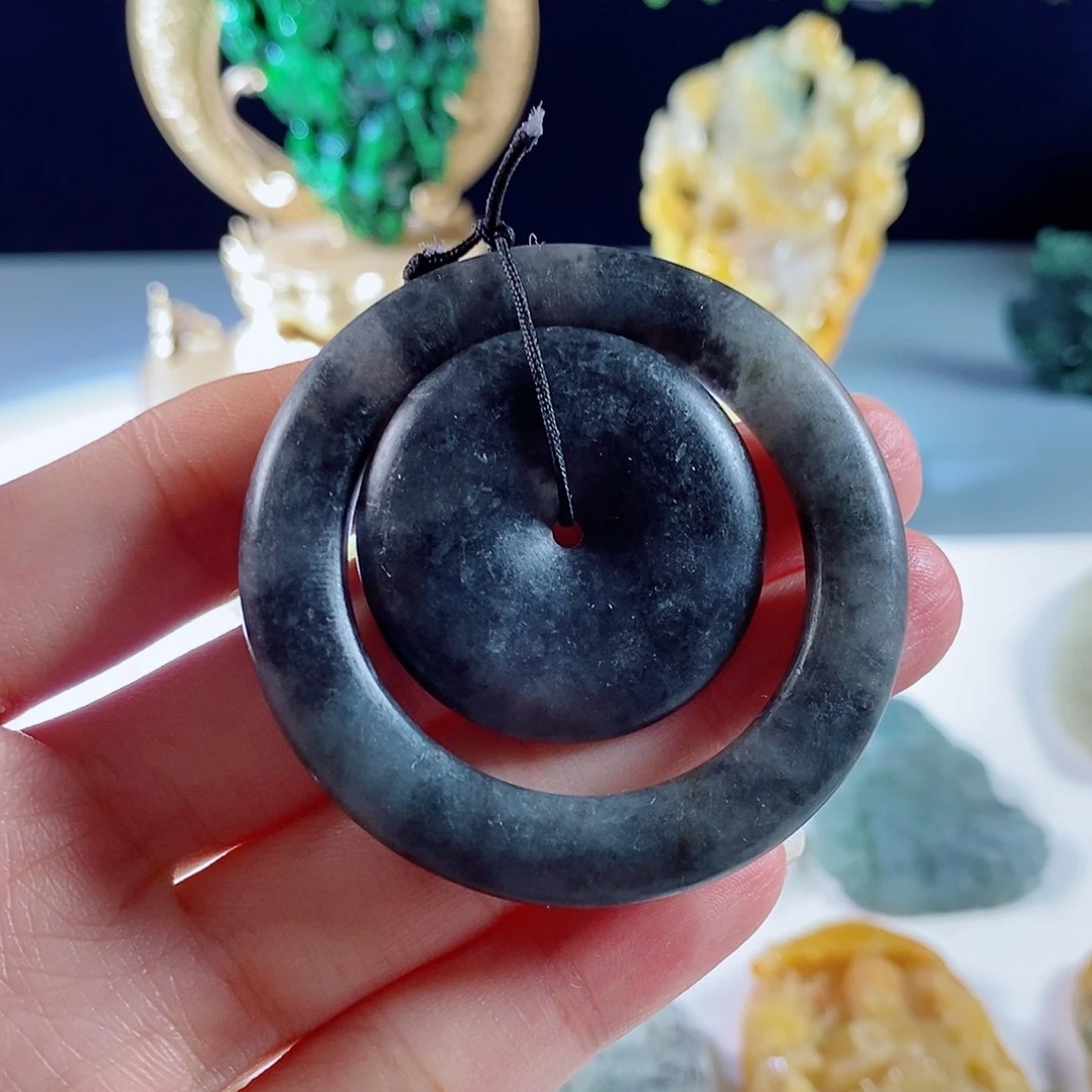 定制翡翠未镶嵌天然a货翡翠乌鸡平安扣