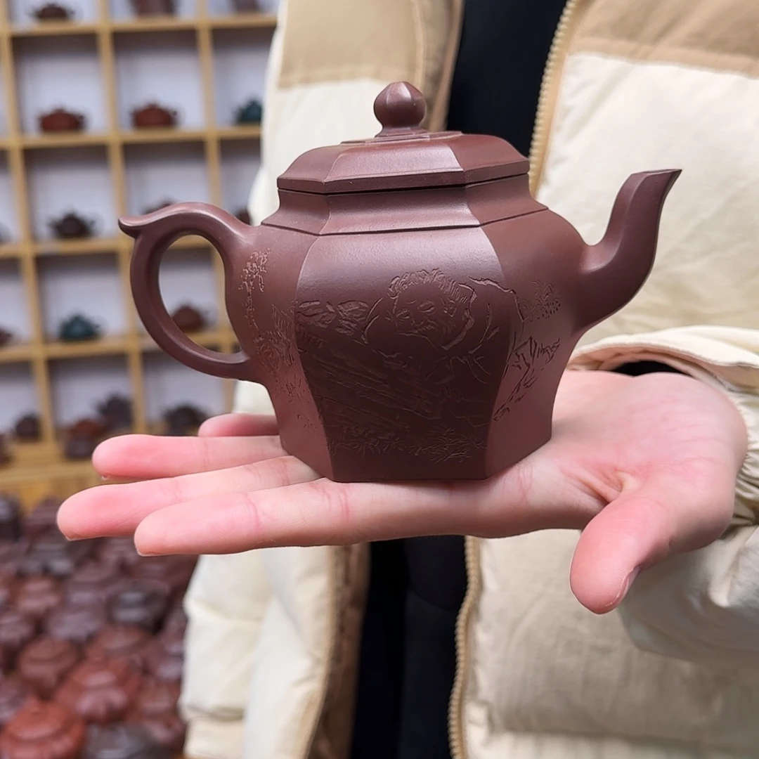 茶壶紫砂六方宫灯360cc
