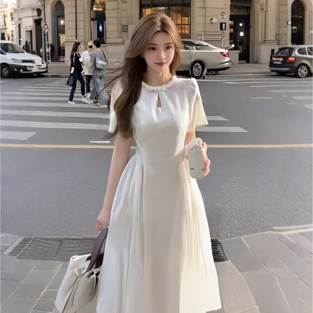 A2025高贵气质名媛风连衣裙女夏季新款小香风高级感小短裙D0774