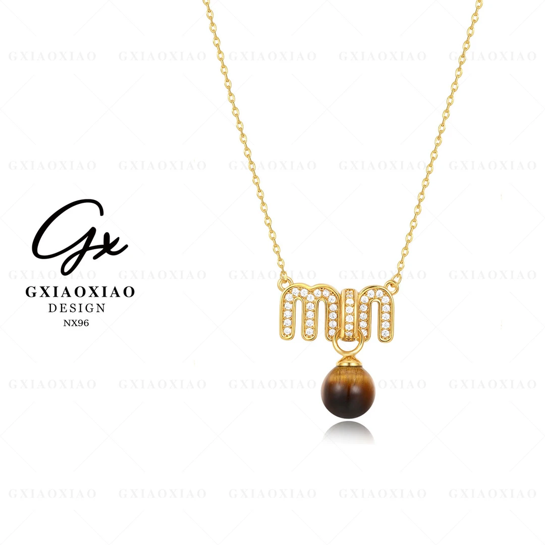 铜合金项链 GXX 轻奢气质百搭字母M经典时尚项链ins NX96