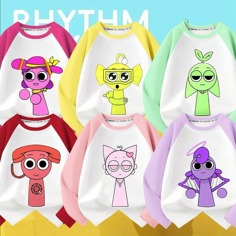 节奏盒子男童女童儿童长袖秋季2025新款纯棉圆领宽松休闲上衣打底