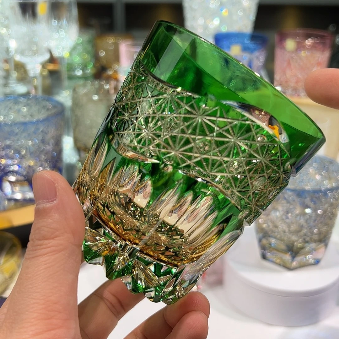 手柄款水晶玻璃精品绿曙光