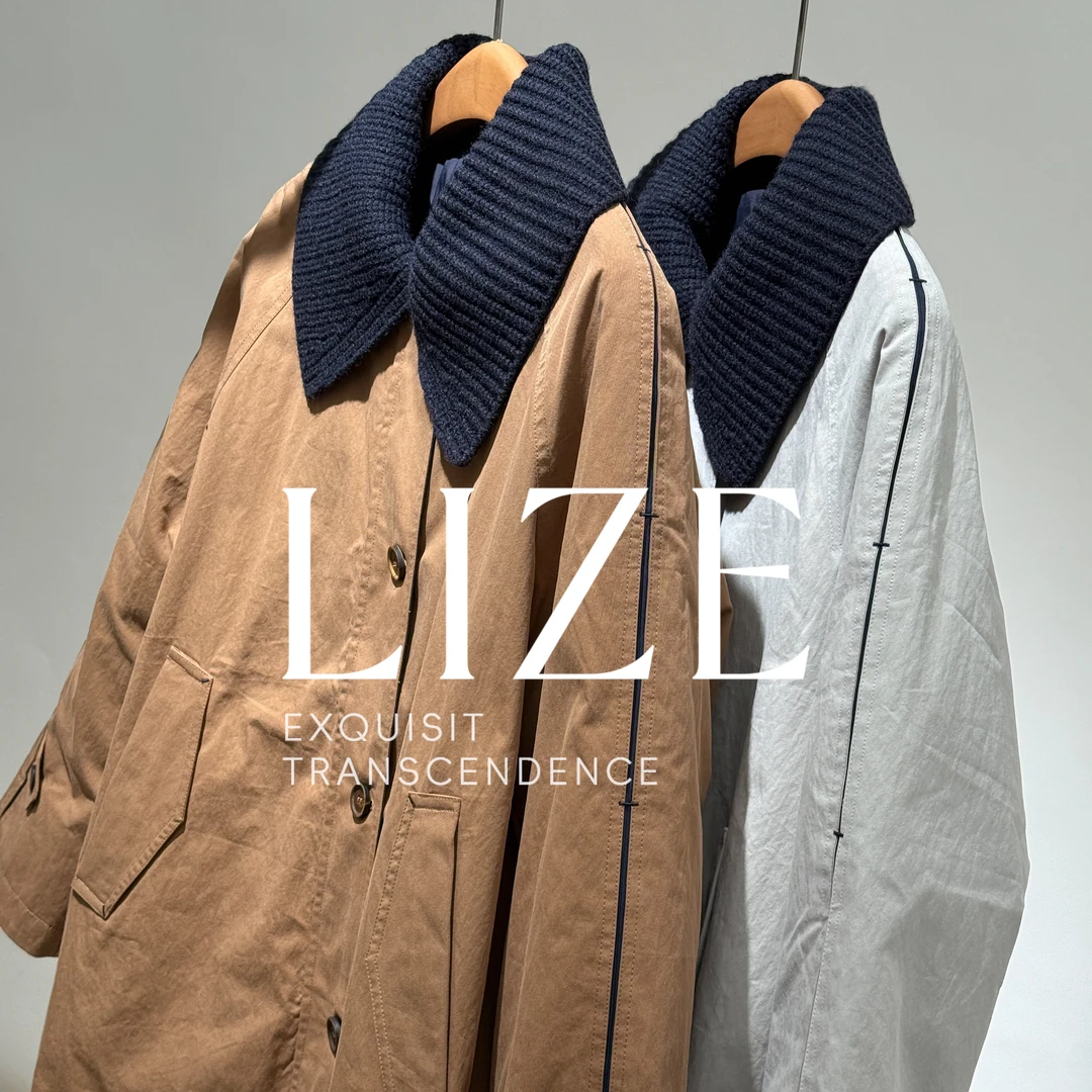 LIZE「L0827」两件套！御寒锁温.撞色针织拼接.风衣鹅绒服