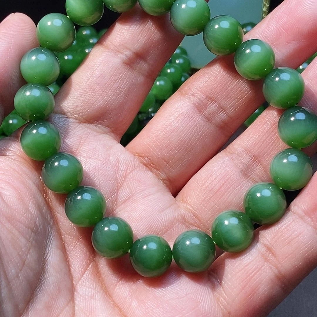 哥***芦和田玉（碧玉）未镶嵌手串