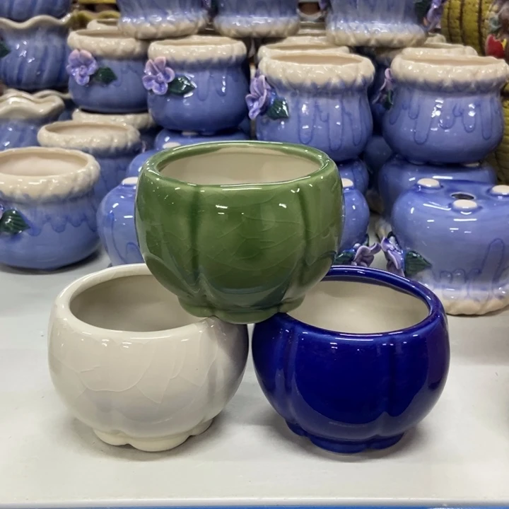 陶瓷花盆单场满9.9发7.5*6