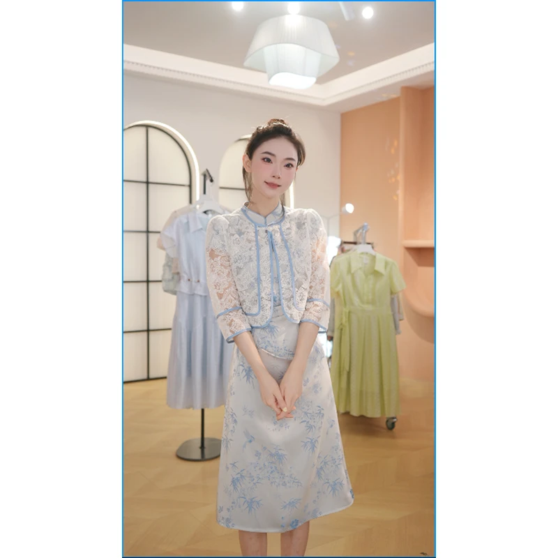 【赠送运费险】M1155 夏季新款高档洋气新中式收腰显瘦连衣裙女时尚