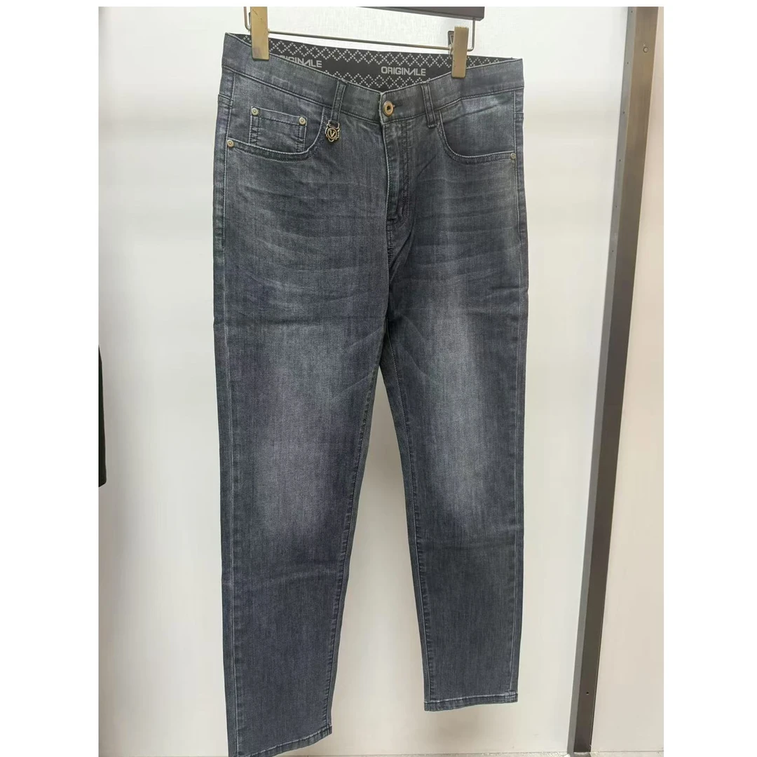 男裤尾货春秋款修身舒适简约休闲百搭直筒牛仔长裤5N36