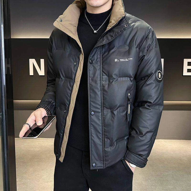 冬季羽绒棉服男士时尚百搭2024新款立领保暖休闲潮牌上衣加厚