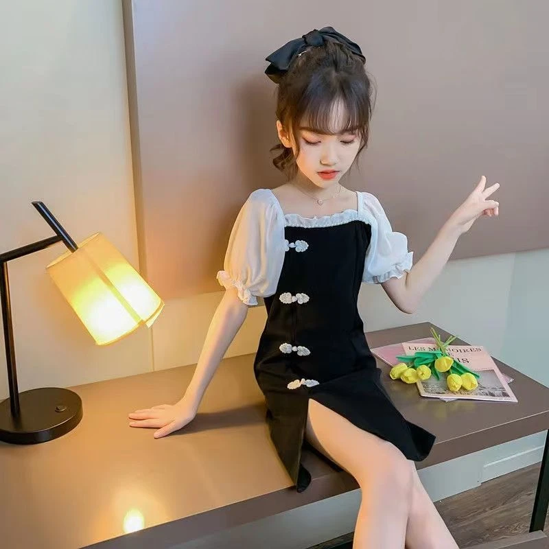 2025新款女童旗袍裙子夏装小女孩公主裙洋气儿童汉服潮夏季连衣裙