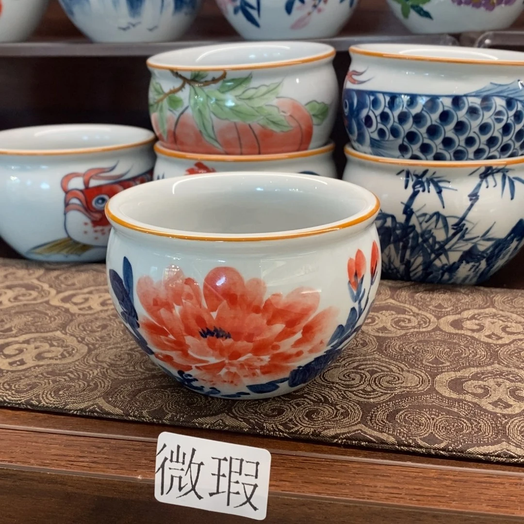 釉下彩老陶泥手工绘制