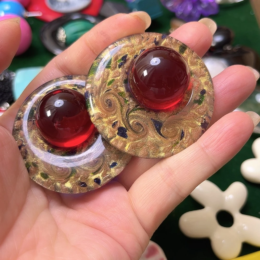 娜***米纯铜琉璃合金耳环