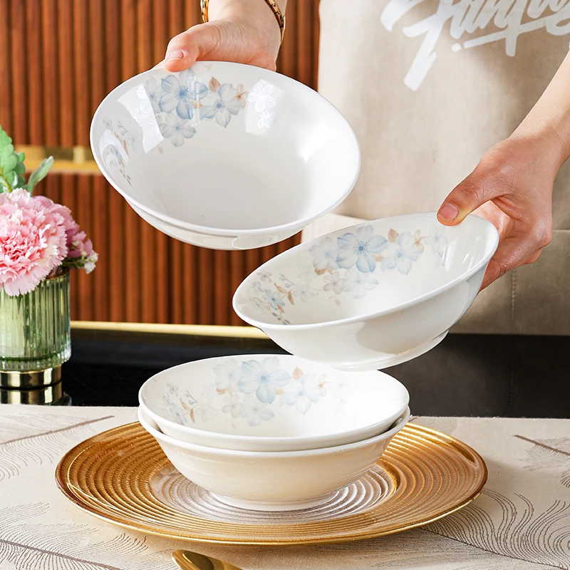 蓝星花海6英寸斗碗4只装家用创意家用面碗