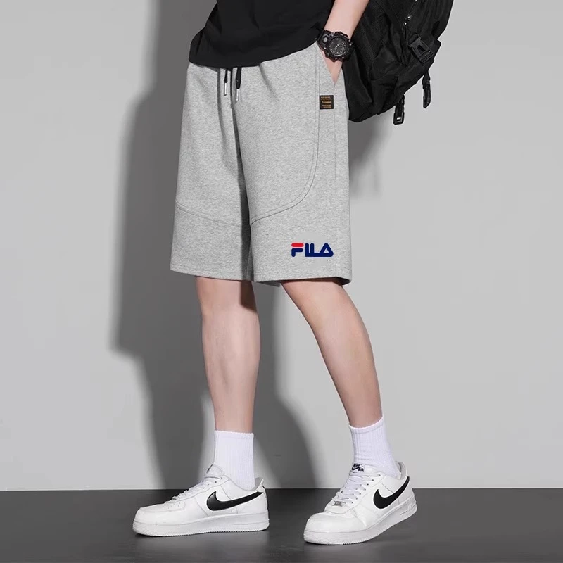 一折区I夏季短裤宽松裤子男士灰色休闲短裤薄款男直筒学院风法式
