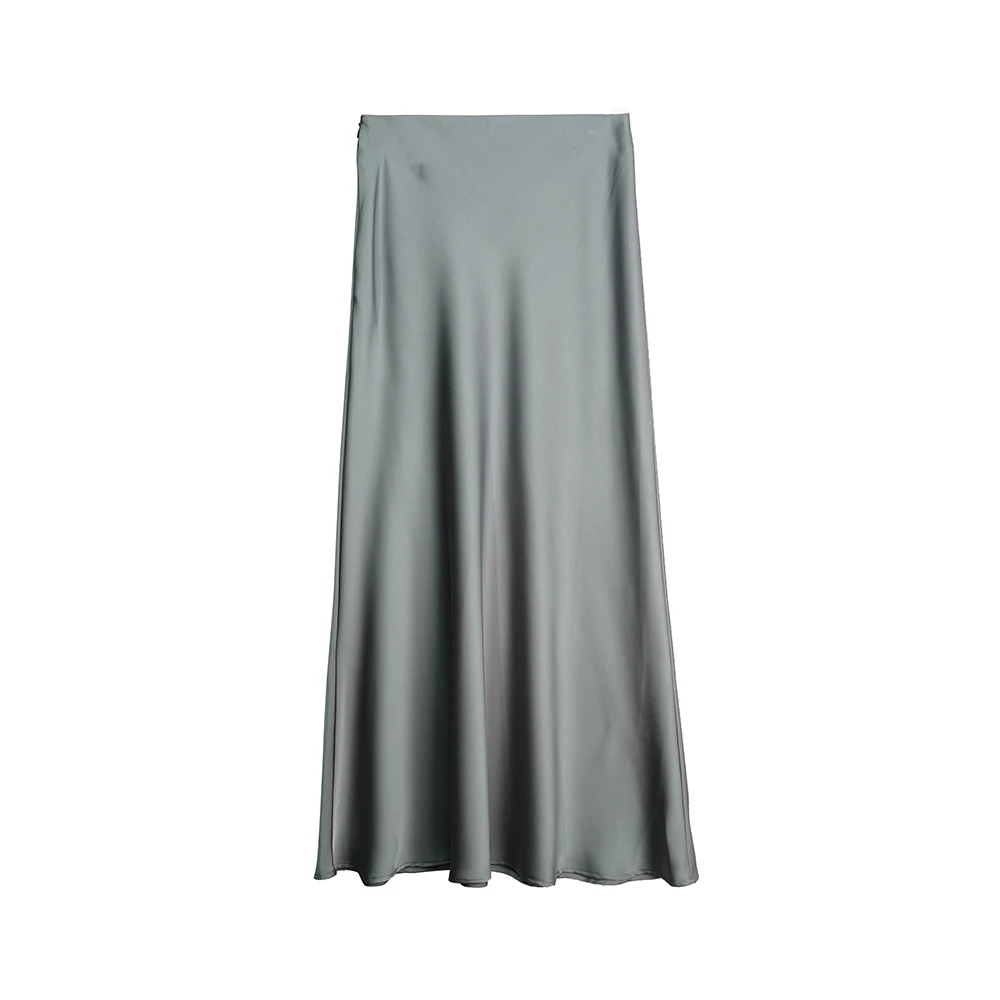 X26131【气场全开】醋酸慵懒风高腰不规则气质优雅半身裙4C