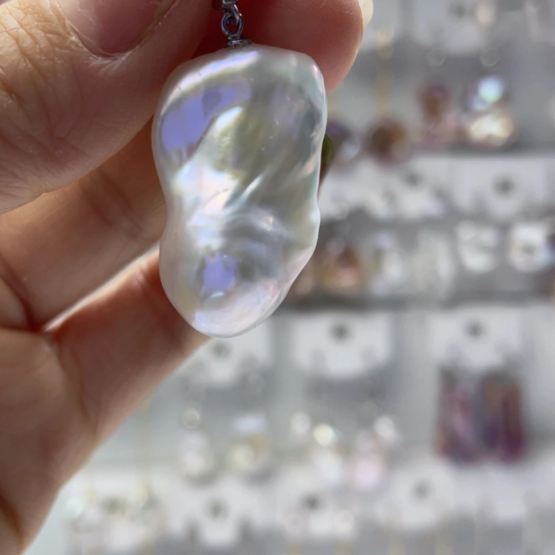 淡水珍珠银S925镶嵌颈饰超****?