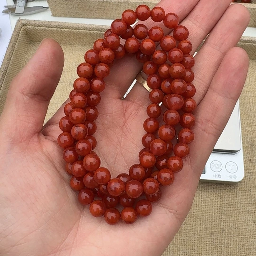南红玛瑙手链未镶嵌项链多圈原矿南红7大加