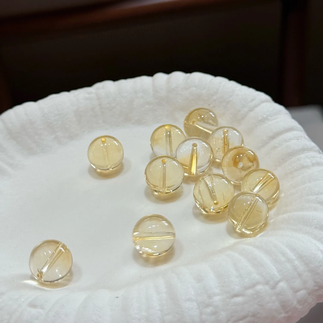 晶挖挖天然巴西黄水晶单珠水晶默认微瑕diy百搭(0102)多样性发一