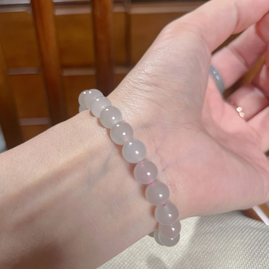 【藕粉手串】天然和田玉卡8mm手串 百搭时尚精美多样性发一