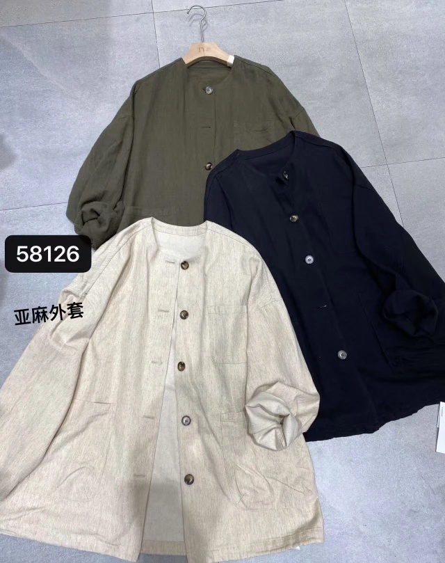 TY85126 2025年春季新款开衫女装简约薄款宽松型立领