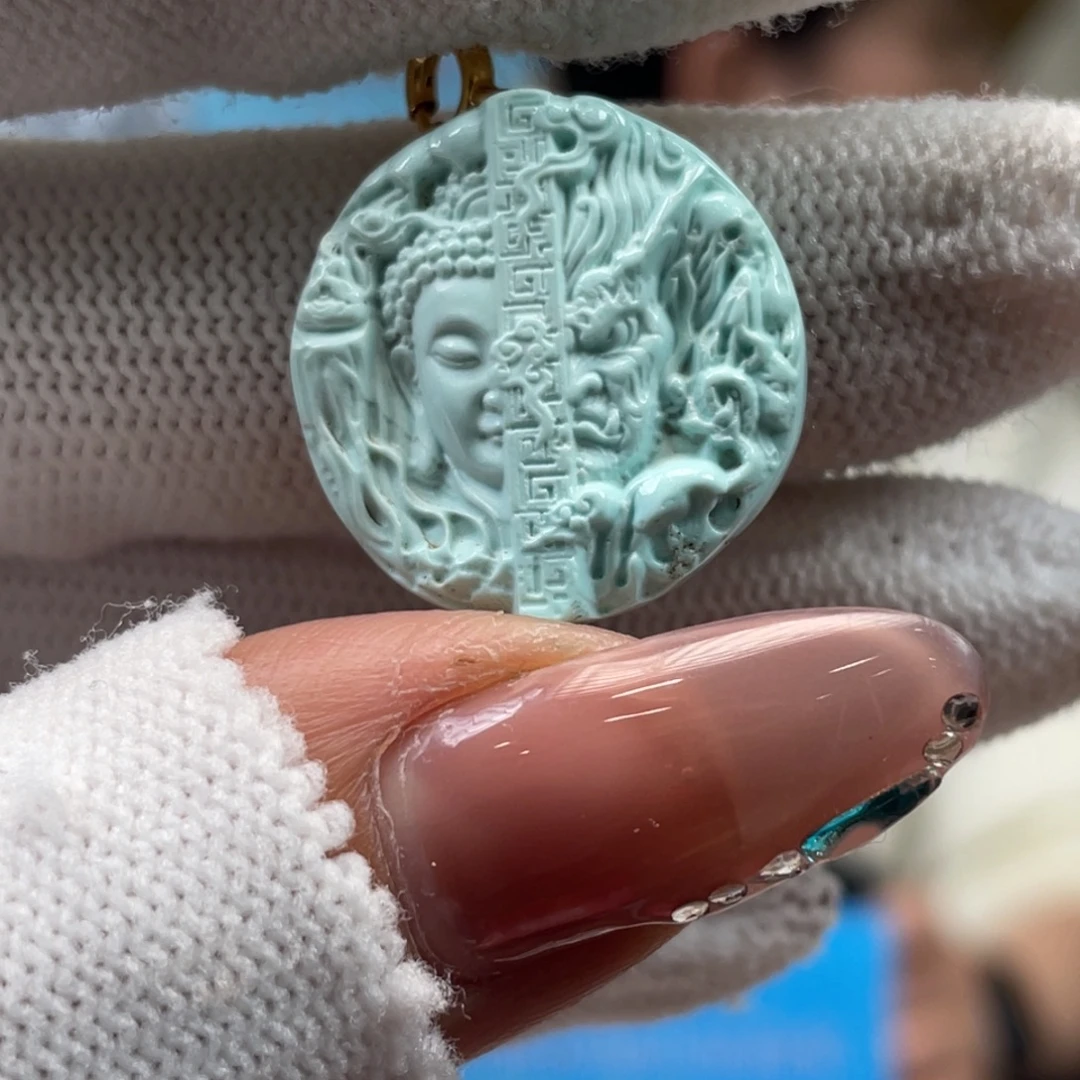 绿松石未镶嵌挂件