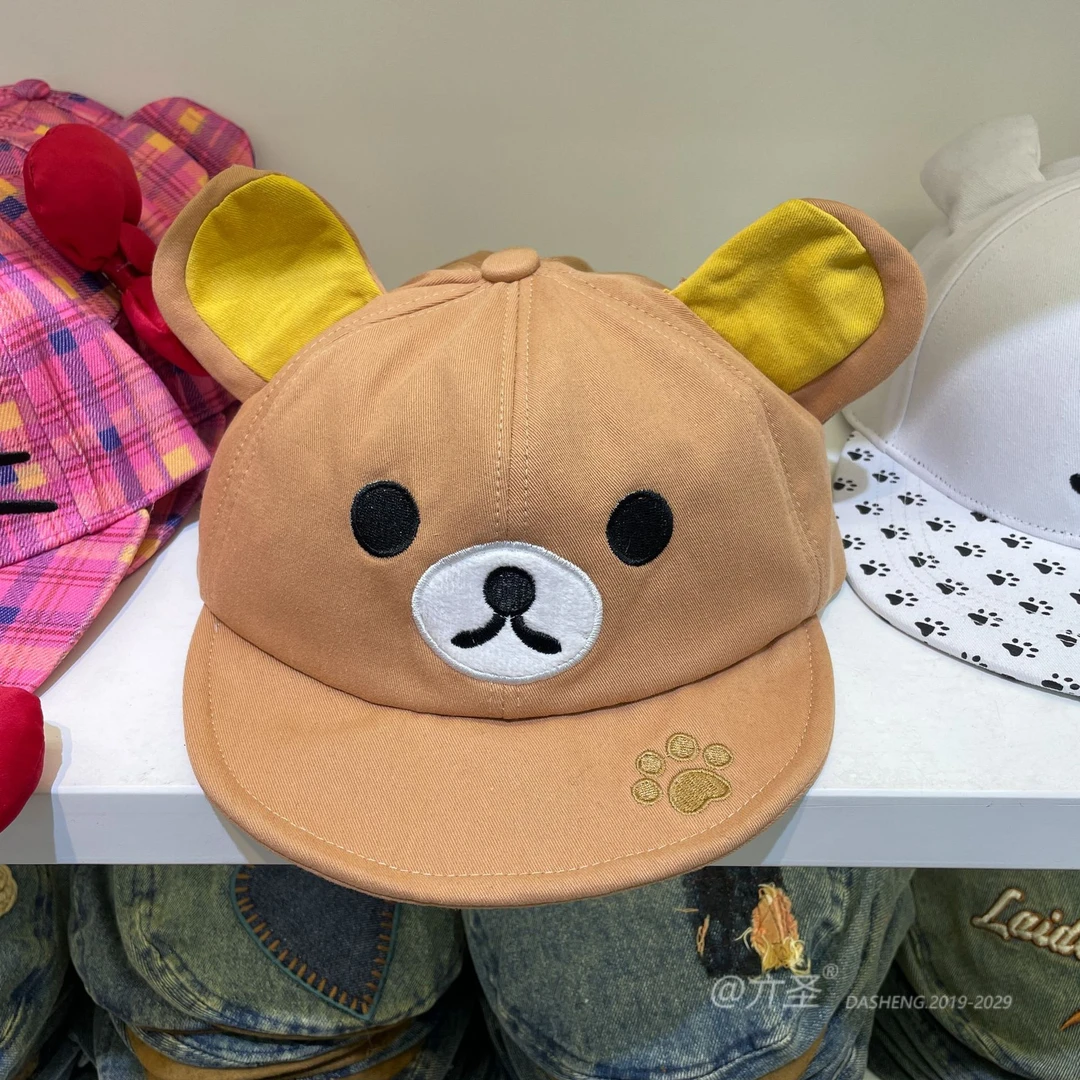 日系可爱Kuma轻松熊爪子刺绣鸭舌帽女春夏出游卡通棒球帽遮阳百搭