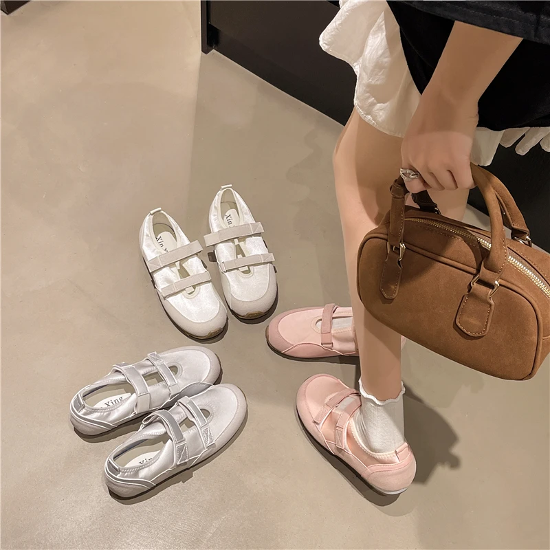 运动玛丽珍鞋女款2025年春夏季新款薄底软底芭蕾女鞋百搭休闲鞋子