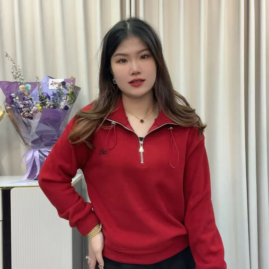 小鑫肝@加绒款立领半拉链抽绳字母刺绣纯色简宁卫衣 8022