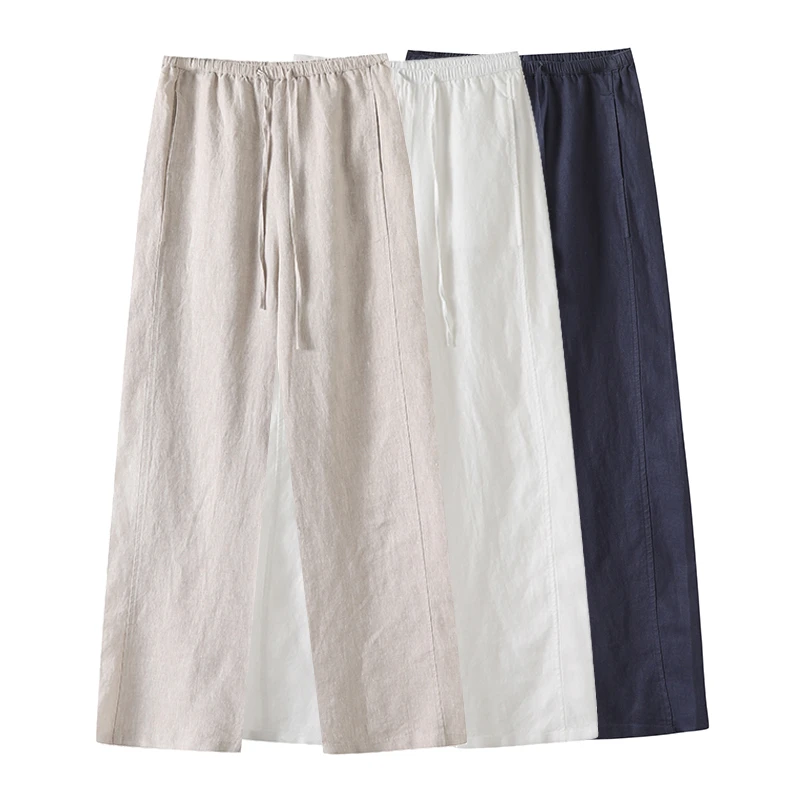 B！100全亚麻~会呼吸的面料！高品质宽松休闲裤 V1825 女装 H5699