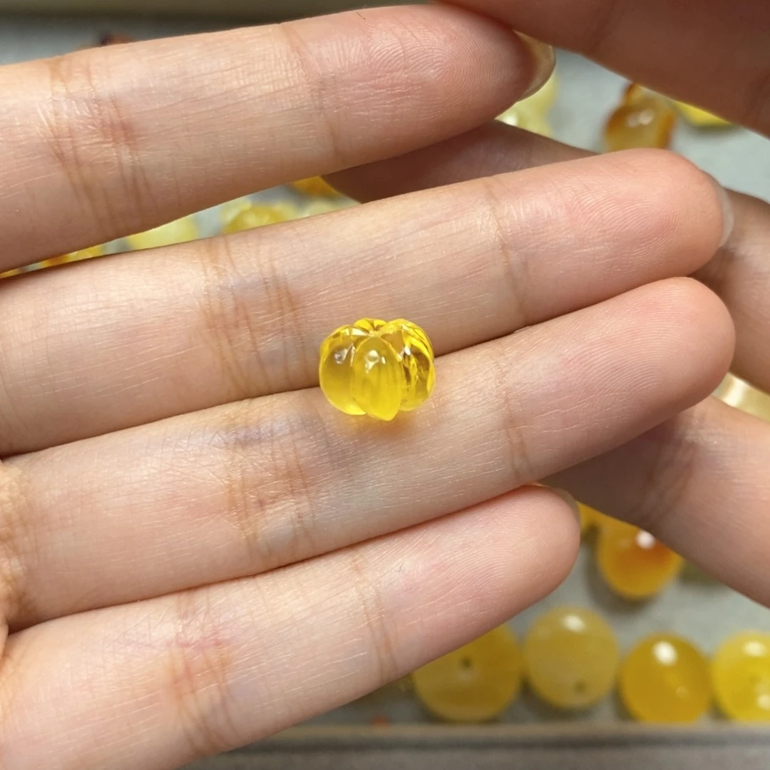 未镶嵌琥珀珠宝奇石南瓜珠