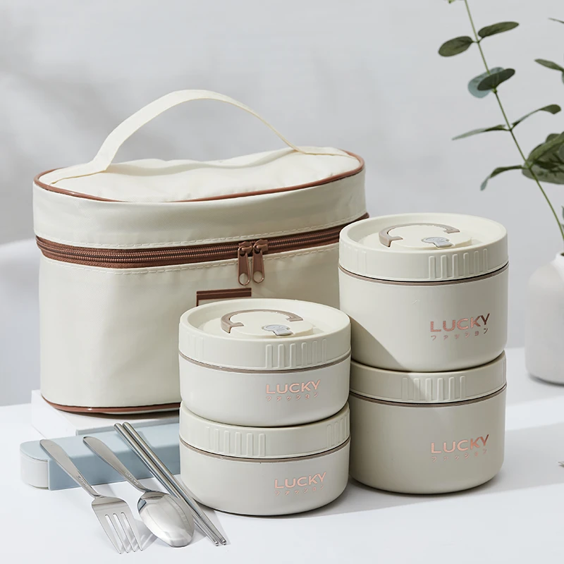 304不锈钢日式高颜值保温饭盒学生上班族野餐便携可微波炉便当盒