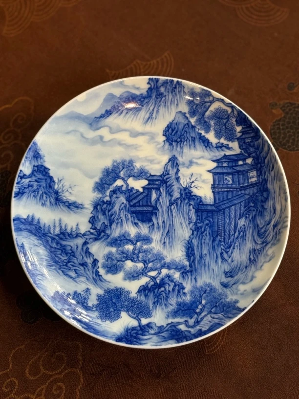知否｜甄选景德镇陶瓷清三代重红通景山水小壶承
