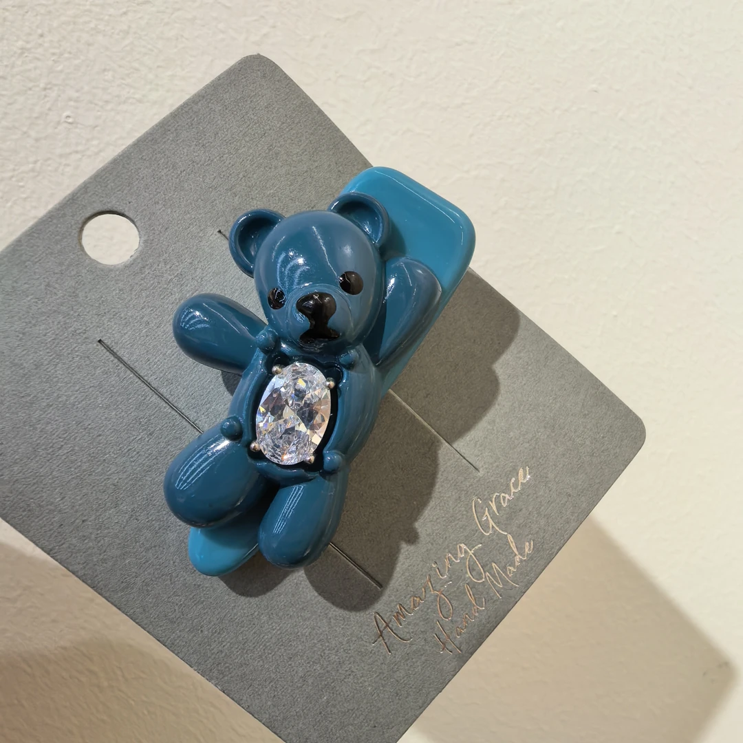 D605蓝色小熊闪闪边夹