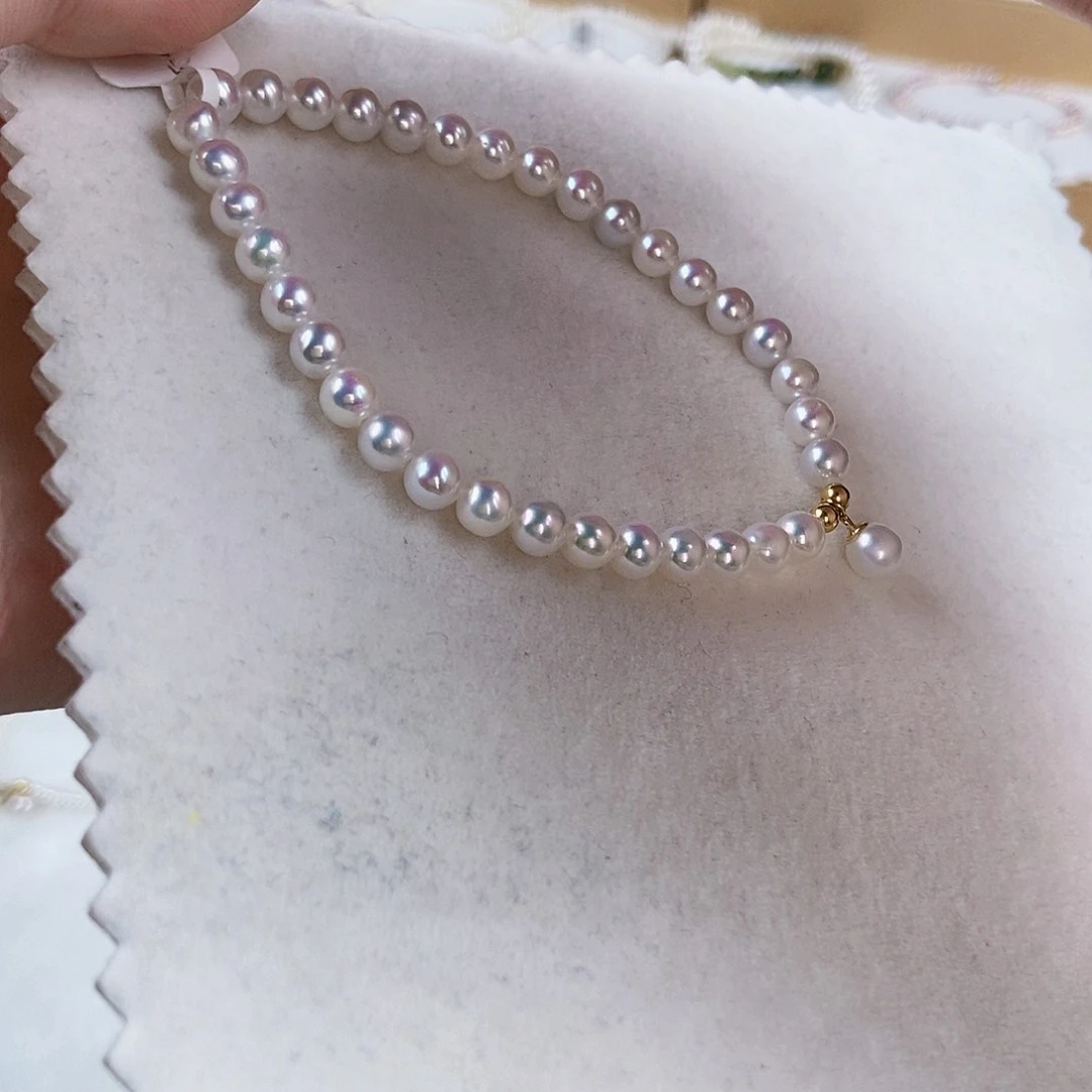 淡水珍珠手绳18K金镶嵌