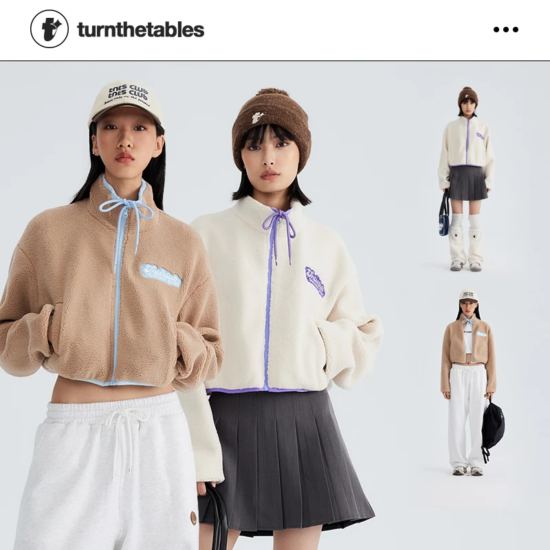 Turnthetables短款外套秋冬外套保暖撞色情侣休闲宽松冬季