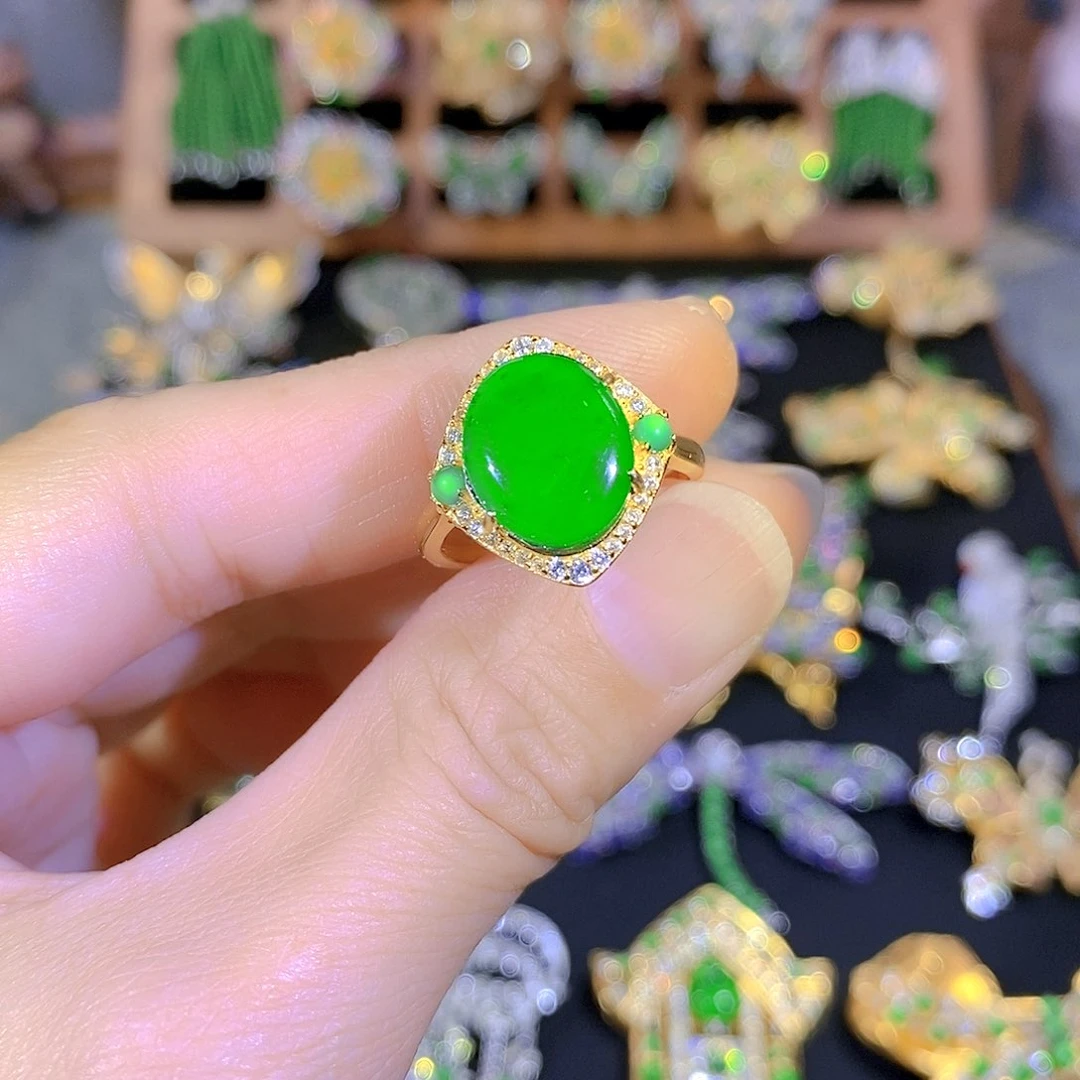 吊坠(不含链)银S925镶嵌翡翠