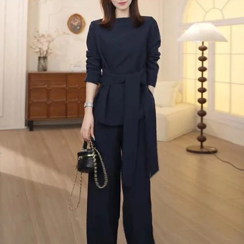 慵懒风时尚套装女秋季2025穿搭气质高级宽松显瘦阔腿裤搭配一整套