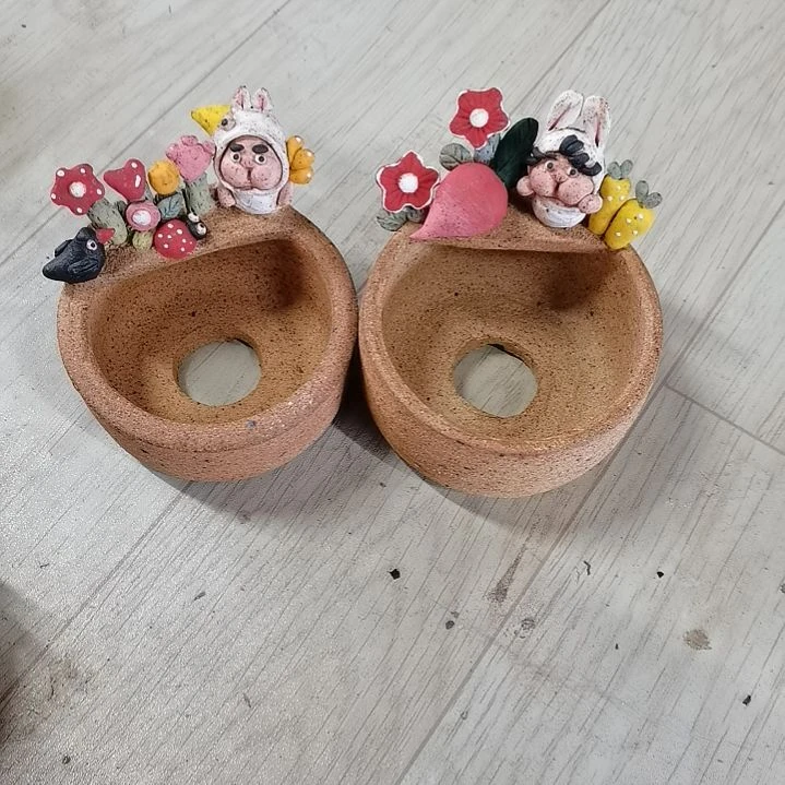 陶若**麻专拍炻陶微瑕盆素烧