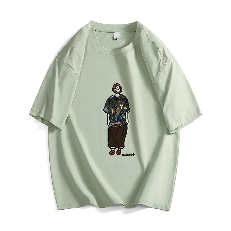 重磅美式高街短袖男t恤夏季2025新款宽松男生半袖青少年上衣潮牌