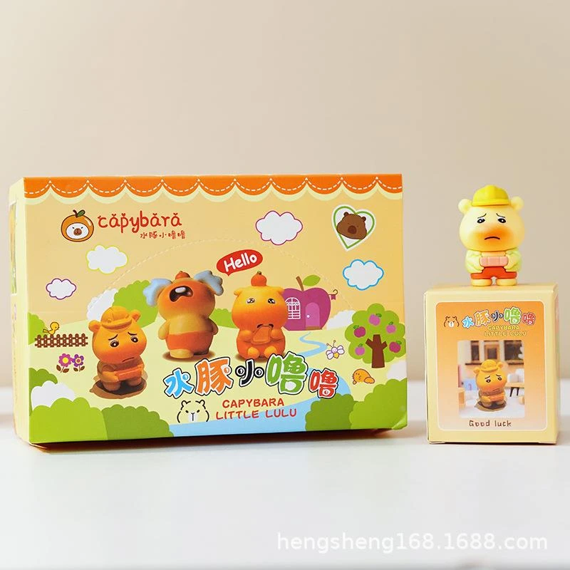 新品超甜水豚盲盒潮玩可爱小噜噜周边豚仔创意汽车装饰公仔
