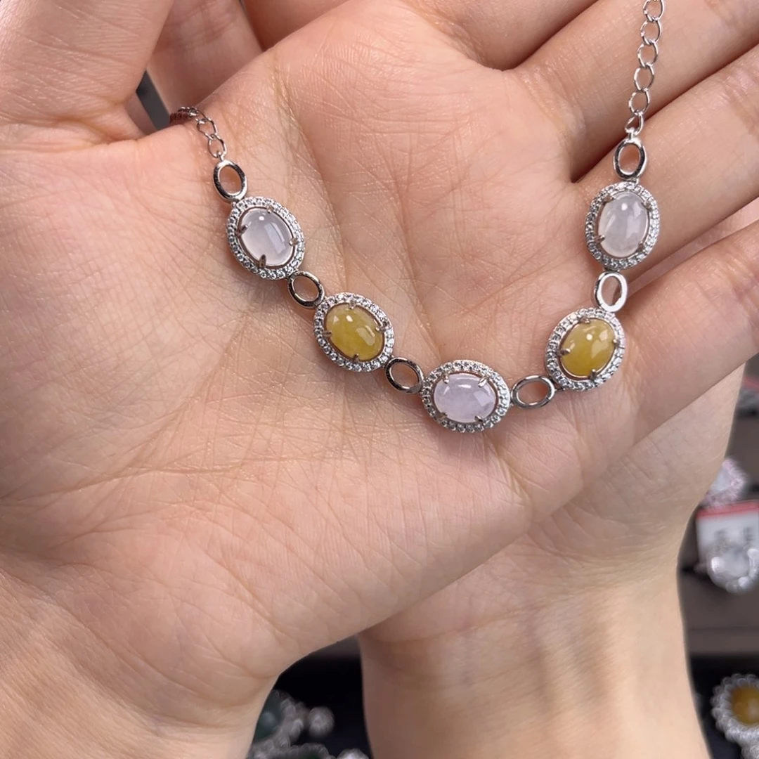 银S925镶嵌手链翡翠55888