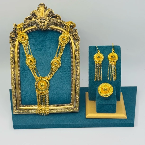 铜项链 TJ334 铜首饰 项链耳环戒指三件套