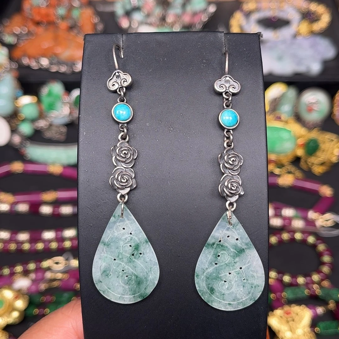 翡翠未镶嵌耳饰双十二活动不议不退