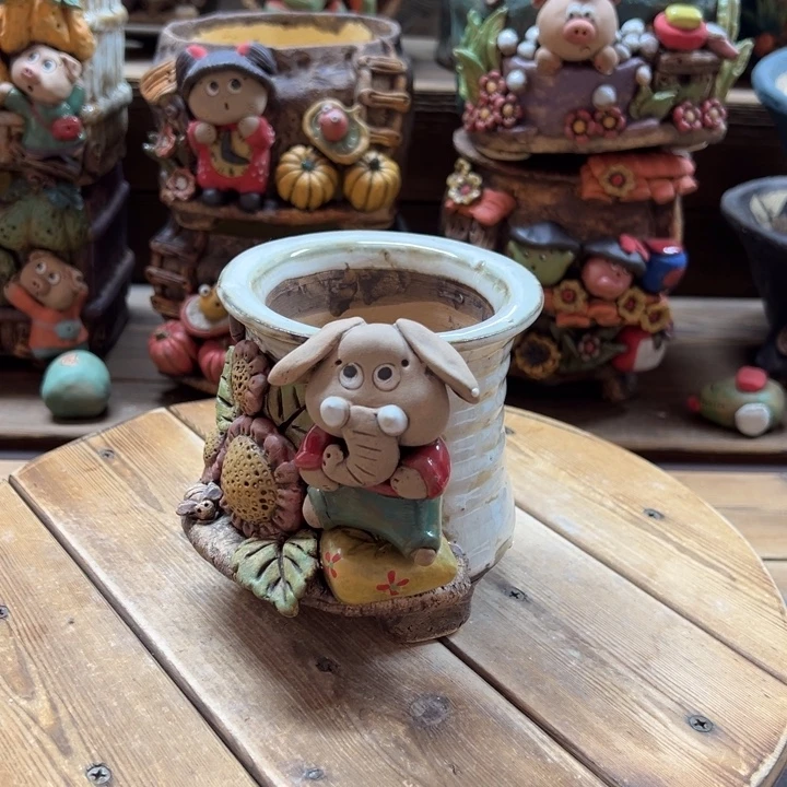 嘻哈多肉花盆百搭